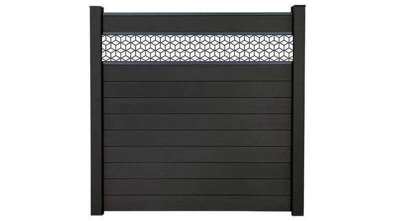planeo Gardence Strong - BPC-Steckzaun Cube Anthrazitgrau 180 x 180 cm