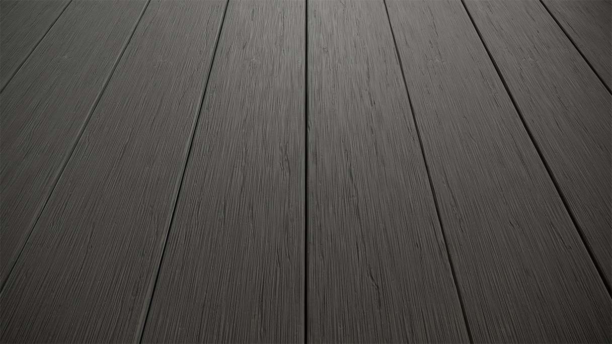planeo AntikWood WPC Terrassendiele Massiv - Anthrazitgrau 3m antik gealtert
