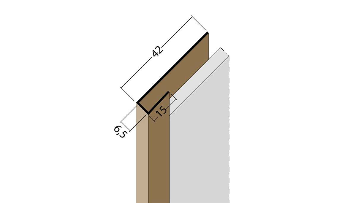 planeo Protect Abschlussprofil - AP 6,5mm Aufnahme 5000mm Länge schwarz
