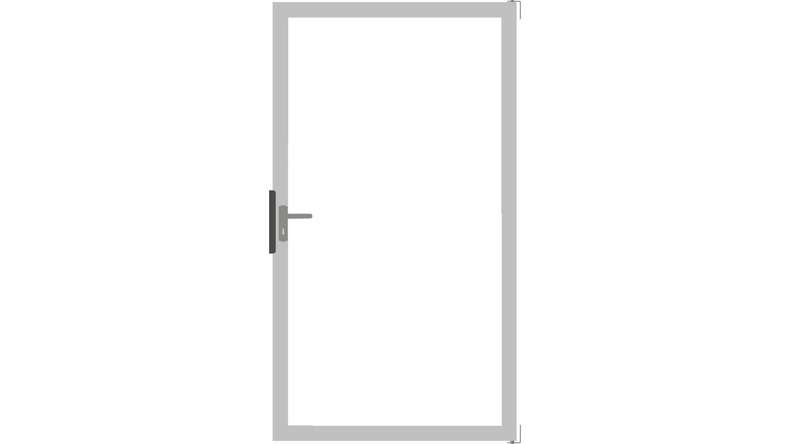 planeo Gardence Flair - Glas-Sichtschutz Tor Universal-DIN Klarglas mit Alurahmen 100 x 180 cm