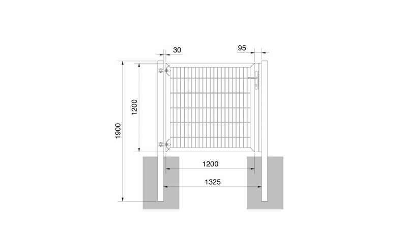 planeo Universaltor schwer 1-flg. Moosgrün H 1200 x B 1325 mm inkl. Torpfosten