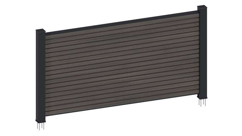 planeo LINEA - WPC CoEx Rhombus Vorgarten Steckzaun Dunkelgrau 180 x 90 cm