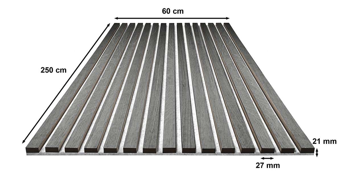 Skaben Akustikpaneele SilentWall Pro - Eiche Grau - 250 x 60 cm