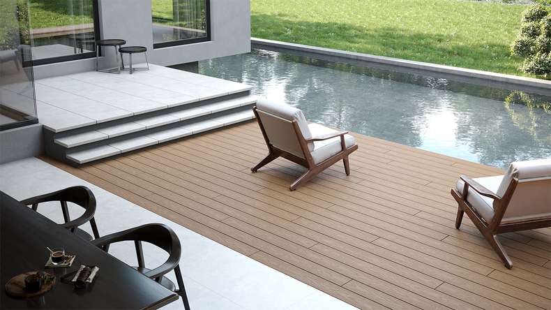 planeo TitanWood - Massivdiele dunkel-braun antik gealtert/gebürstet 4m | 5m