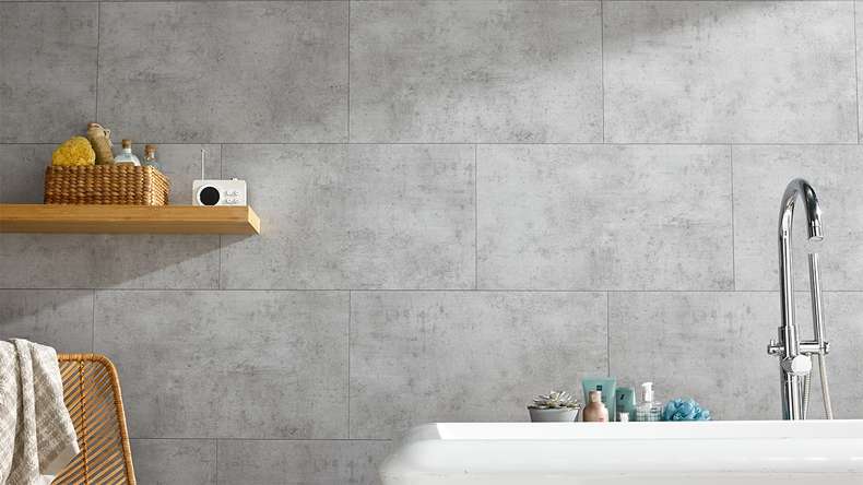 planeo StrongWall - Wandverkleidung Kunststoff Wash Cement 65 x 37,5 cm