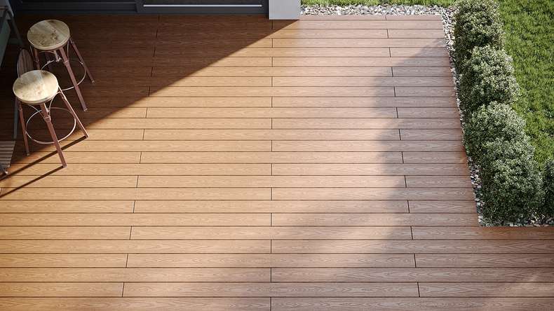 planeo TitanWood - Massivdiele dunkel-braun antik gealtert/gebürstet 4m | 5m