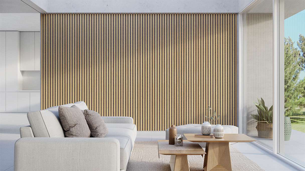 Skaben Akustikpaneele SilentWall Pro - Eiche Hellbraun - 250 x 60 cm