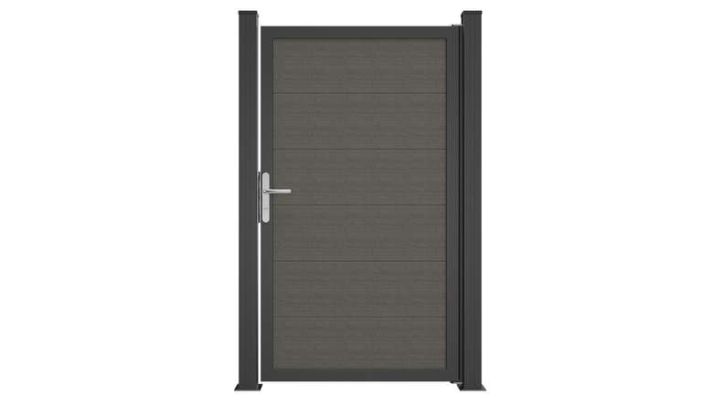 planeo Gardence Simply Guard - PVC-Universaltor Grey Ash Cut mit Alu-Rahmen in Anthrazit | DB703 100 x 180 cm