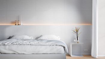 planeo Wandverkleidung SPC - CeraRock Tile Stripes Concrete White 120 x 60 cm