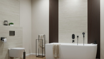 planeo Wandverkleidung SPC - CeraRock Tile Stripes Light Travertine 120 x 60 cm