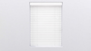 planeo Kunststoff Jalousie - PVC in Holzoptik 50mm Weiss