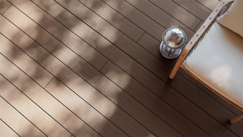 planeo LineWood WPC Terrassendiele Massiv - Dunkelbraun 3m gerillt/genutet