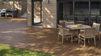 planeo AntikWood WPC Terrassendiele Massiv - Hellbraun 3m antik gealtert