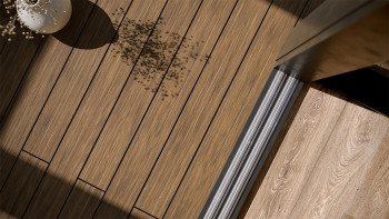 planeo AntikWood WPC Terrassendiele Massiv - Hellbraun 3m antik gealtert