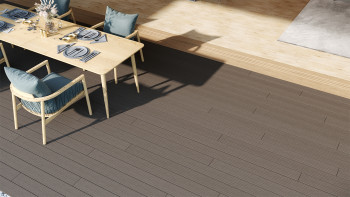 planeo LightWood WPC Terrassendiele Hohlkammer - Hellgrau 3m gerillt/genutet