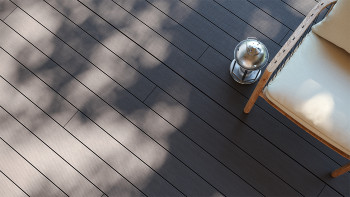 planeo LightWood WPC Terrassendiele Hohlkammer - Hellgrau 3m gerillt/genutet