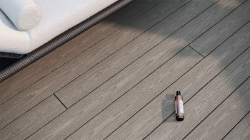 planeo CoEXWood WPC-Terrasse Komplett-Set Massivdiele - Anthrazitgrau/Graubraun strukturiert