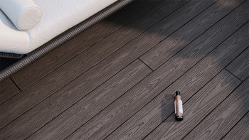 planeo CoEXWood WPC-Terrasse Komplett-Set Massivdiele - Hellbraun/Dunkelbraun strukturiert