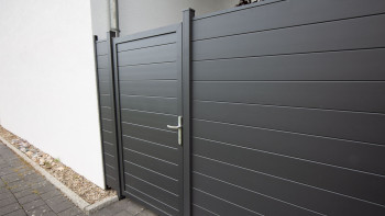 planeo Gardence Metallic - Alu-Gartenzaun Quadratisch Anthrazitgrau DB 703
