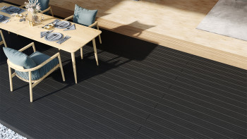 planeo WPC-Terrassendiele - Hohlkammer anthrazit - gerillt/genutet