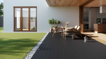 planeo WPC-Terrassendiele - Hohlkammer anthrazit - gerillt/genutet