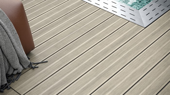planeo WPC-Terrassendiele - Massivdiele beige - gerillt/strukturiert