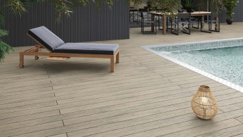 planeo WPC-Terrassendiele - Massivdiele beige - gerillt/strukturiert