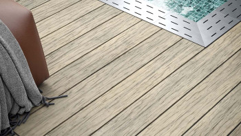 planeo WPC-Terrassendiele - Massivdiele beige - gerillt/strukturiert