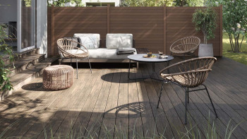 planeo WPC-Terrassendiele - Massivdiele grau - gerillt/strukturiert