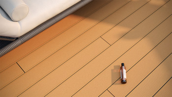 planeo WPC-Terrassendiele - Hohlkammer hellbraun - gerillt/glatt