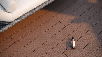 planeo WPC-Terrassendiele - Hohlkammer rotbraun - gerillt/glatt