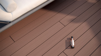 planeo WPC-Terrassendiele - Hohlkammer rotbraun - gerillt/glatt