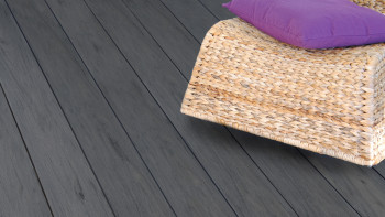 planeo WPC - Terrassendiele massiv Räuchereiche geprägt/geriffelt - 1m bis 6m