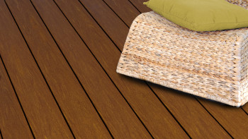 planeo WPC - Terrassendiele massiv Walnuss geprägt/geriffelt - 1m bis 6m