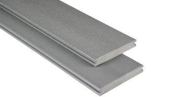 planeo WPC - Terrassendiele massiv Grau geriffelt/geprägt - 1m bis 6m