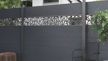 planeo Gardence Simply - PVC-Steckzaun Quadratisch Anthrazitgrau 180 x 180 cm