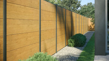 planeo Gardence Simply - PVC-Steckzaun Quadratisch Asteiche Natur