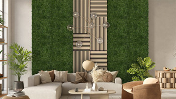 planeo Akustikpaneel - MixWall Living Moss Dark Green 52 x 52 cm | Natur-Moos (PLMW-30111)