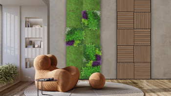 planeo Akustikpaneel - MixWall Living Leaf Forest Green Ancient Tree 52 x 52 cm | Naturpflanze (PLMW-70111)