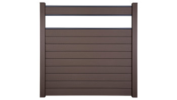 planeo Gardence Strong - BPC-Steckzaun Glas Satiniert Terra 180 x 180 cm