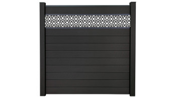 planeo Gardence Strong - BPC-Steckzaun Abstract Anthrazitgrau 180 x 180 cm
