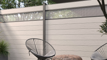 planeo Gardence Strong - BPC-Gartenzaun Quadratisch BiColor Sand
