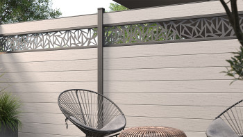 planeo Gardence Strong - BPC-Gartenzaun Quadratisch BiColor Sand