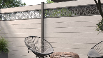 planeo Gardence Strong - BPC-Gartenzaun Quadratisch BiColor Sand