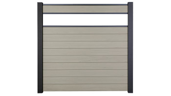 planeo Gardence Strong - BPC-Steckzaun Glas Satiniert Bi-Color Sand 180 x 180 cm