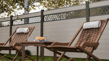 planeo Gardence Strong - BPC-Steckzaun Oriental Bi-Color Sand 180 x 180 cm