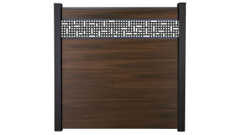 planeo Gardence Strong - BPC-Steckzaun Mesh Walnuss co-ex 180 x 180 cm