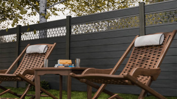 planeo Gardence Strong - BPC-Steckzaun Oriental Steingrau co-ex 180 x 180 cm