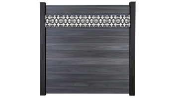 planeo Gardence Strong - BPC-Steckzaun Oriental Steingrau co-ex 180 x 180 cm