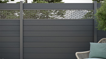 planeo Gardence Strong - BPC-Gartenzaun Quadratisch Anthrazitgrau